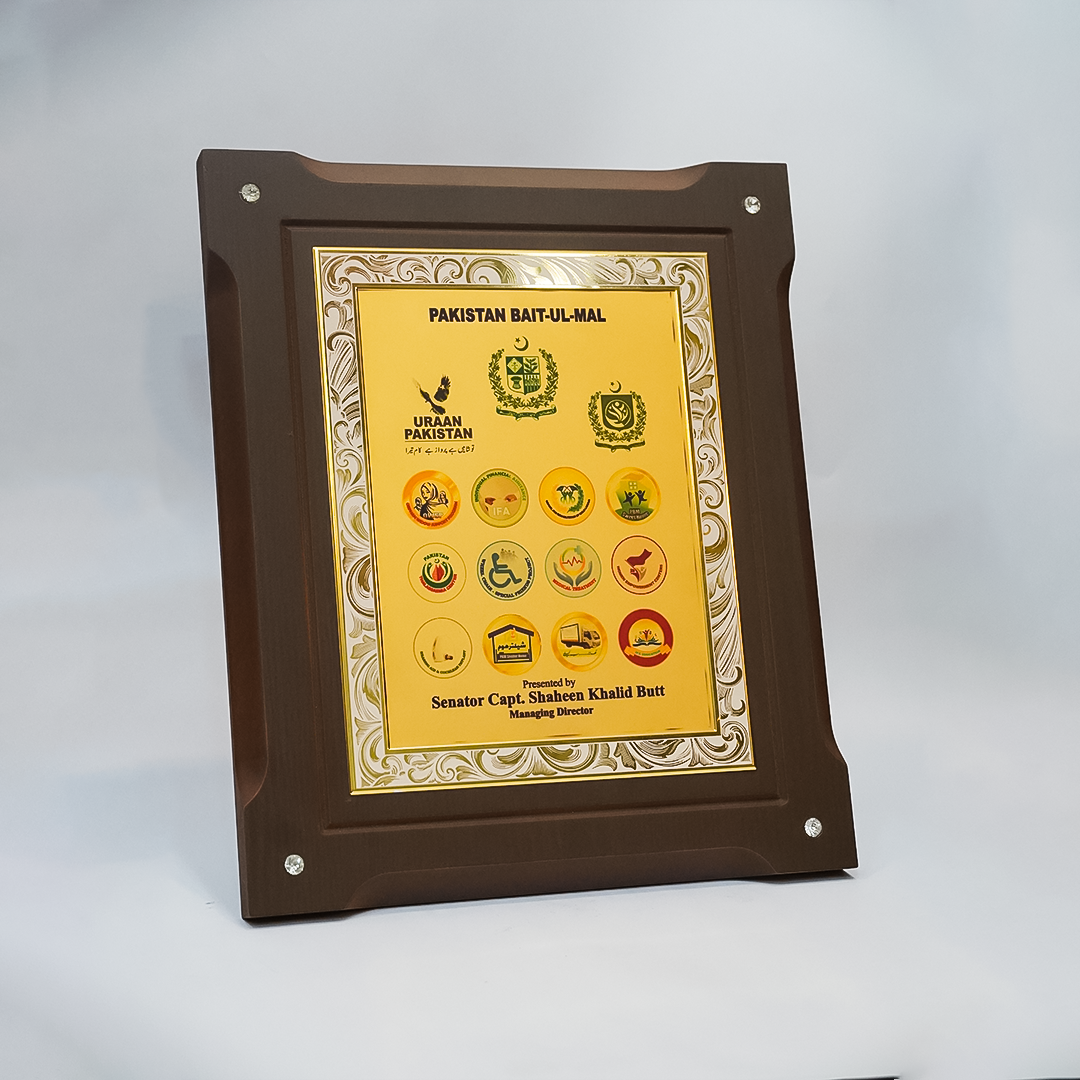 Wooden Shield With China Metal Plate With Box
