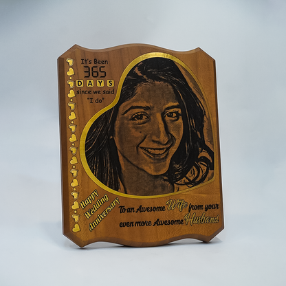 Akhrot Wooden Engraving Shield With Box