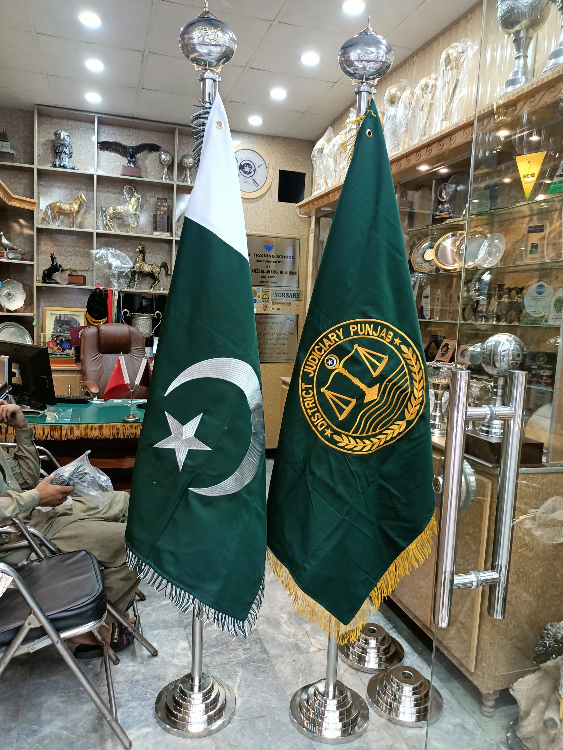 Flags with Polls Steel and Brass